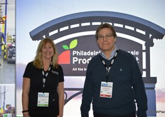 Christine Hofmann with the Philadelphia Wholesale Produce Market and John Vena with John Vena, Inc., one of the merchants of the Philadelphia Wholesale Produce Market.